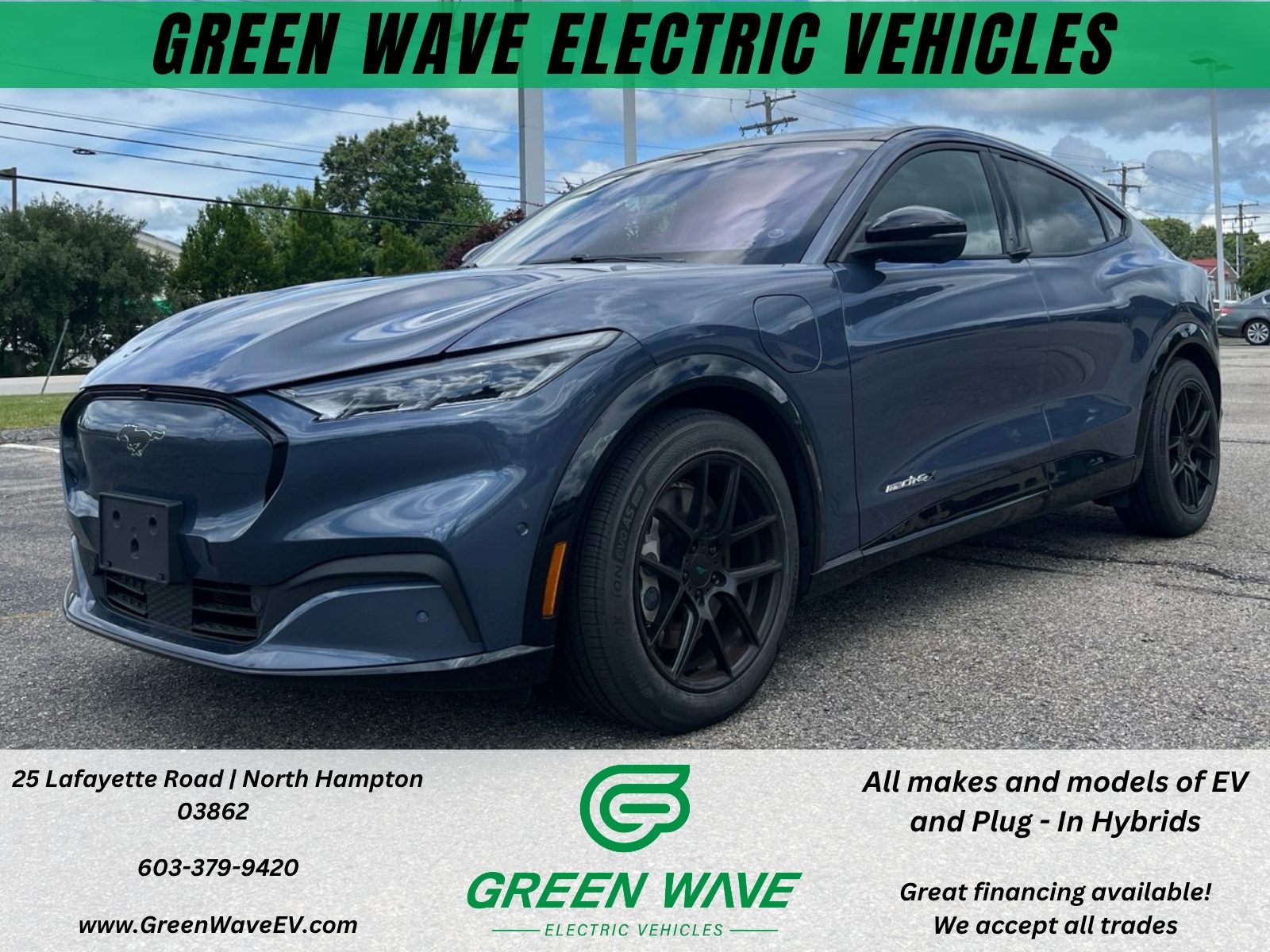 Blue 2021 Ford Mustang Mach-E SUV / Crossover All-Wheel Drive Automatic