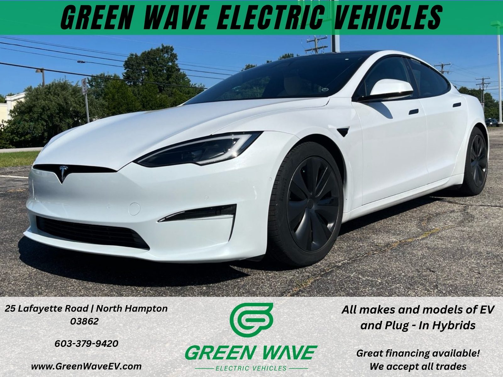 White 2022 Tesla Model S Sedan All-Wheel Drive Automatic
