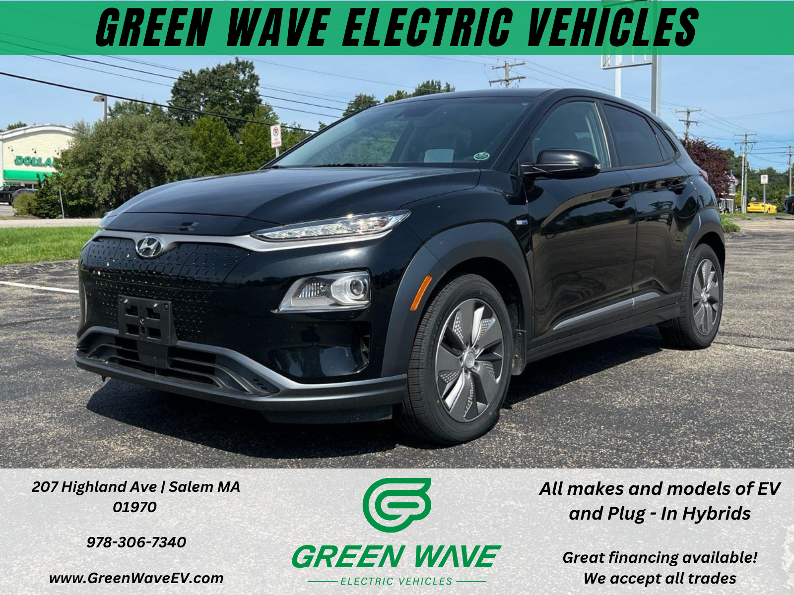 Black 2019 Hyundai Kona Electric SUV / Crossover Front-Wheel Drive Automatic